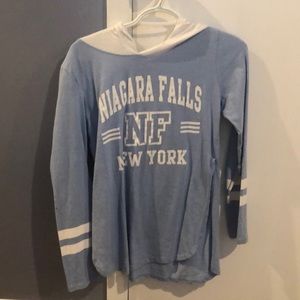 blue Niagara Falls hooded tee